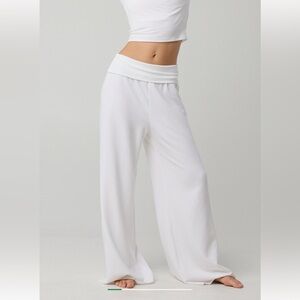 Offline by aerie OTT fleece super wide leg foldover pant